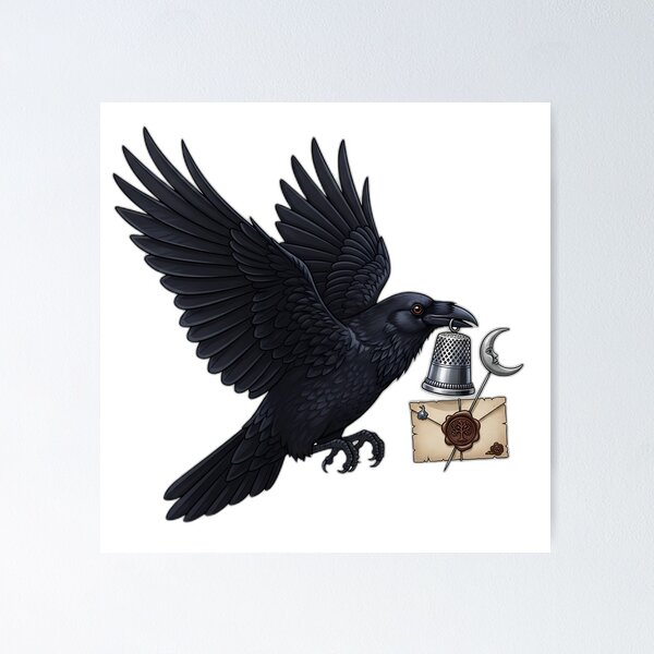 Item preview, Raven Silver Thimble Letter designed and sold by IllumeInk.