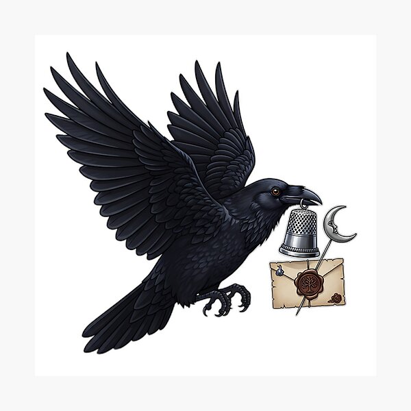 Item preview, Raven Silver Thimble Letter designed and sold by IllumeInk.
