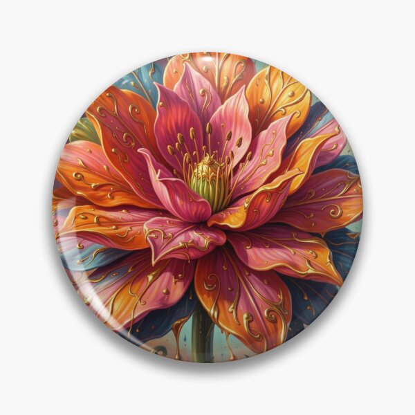 Item preview, Radiant Mystic Flower with Golden Accents in a Vibrant Fantasy Dreamworld designed and sold by FotoworldEdel.