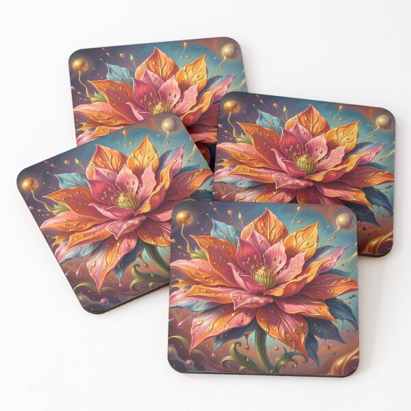 Item preview, Radiant Mystic Flower with Golden Accents in a Vibrant Fantasy Dreamworld designed and sold by FotoworldEdel.