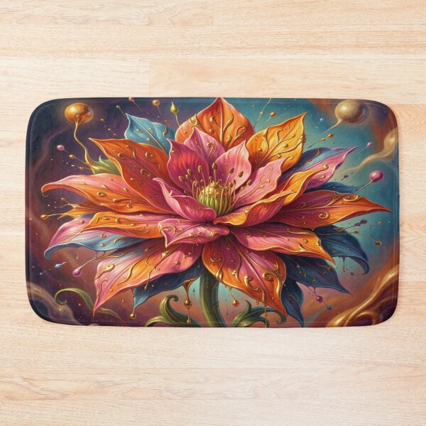 Item preview, Radiant Mystic Flower with Golden Accents in a Vibrant Fantasy Dreamworld designed and sold by FotoworldEdel.
