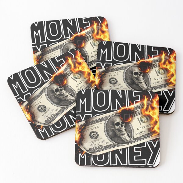 Item preview, Burning Money Skull – Anti Capitalism Streetwear Graphic | Fire Dollar Art | Dark Aesthetic T-Shirt Design designed and sold by Tiffany-art.