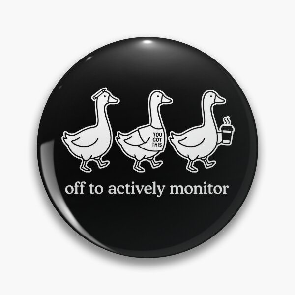 Item preview, Off To Actively Monitor Bold White Outline Goose Trio Pencil Hat Coffee designed and sold by graphixpolash.