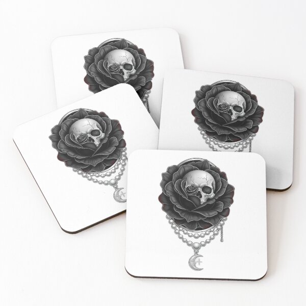 Item preview, Black Rose Skull Cameo designed and sold by IllumeInk.