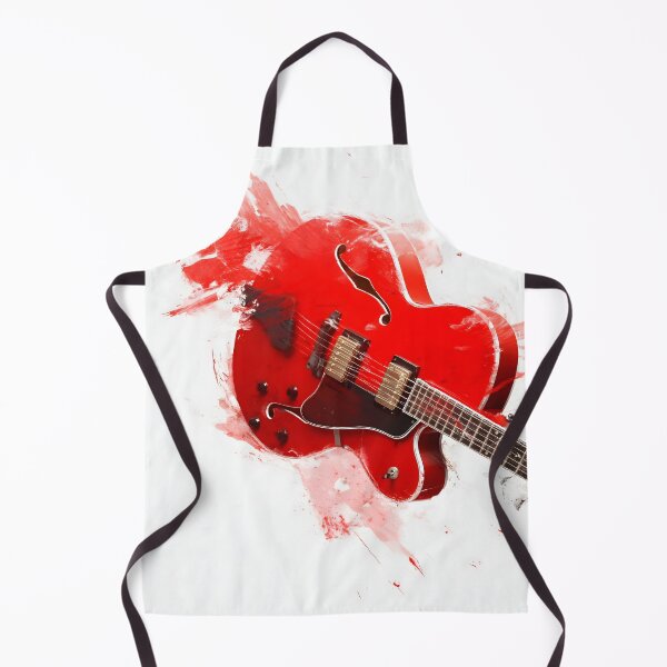 Item preview, Red semi hollow Jazz guitar painting artwork designed and sold by gut2000.