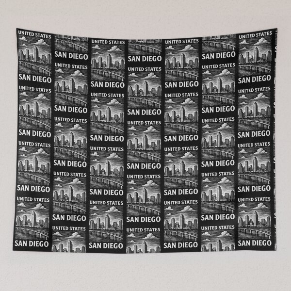 Item preview, San Diego USA Linocut Style  designed and sold by Thistle-TShop.