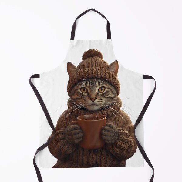 Item preview, Cozy Coffee Cat - Cute Tabby in Winter Knitwear designed and sold by Timastorart.