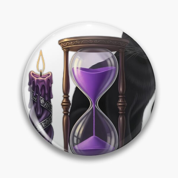 Item preview, Black Cat Violet Hourglass designed and sold by IllumeInk.