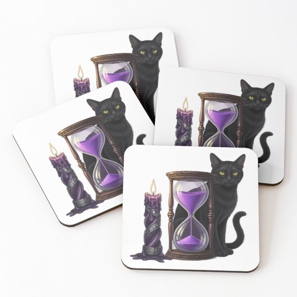 Item preview, Black Cat Violet Hourglass designed and sold by IllumeInk.