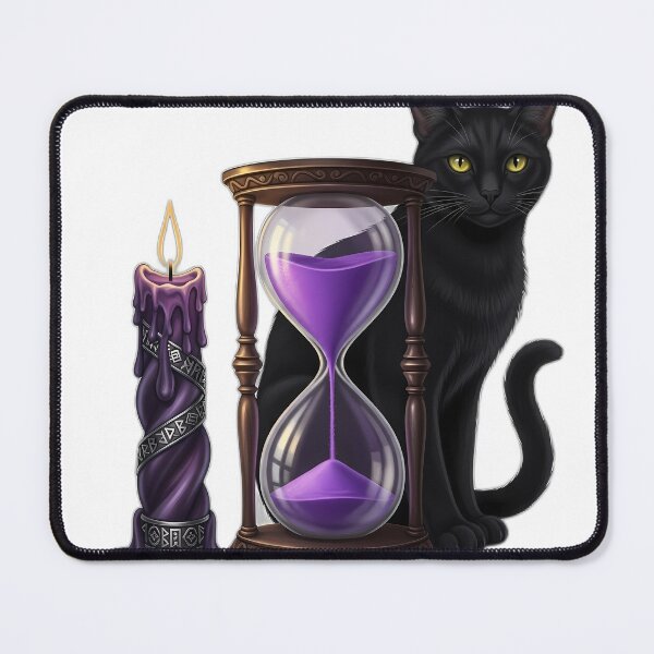 Item preview, Black Cat Violet Hourglass designed and sold by IllumeInk.