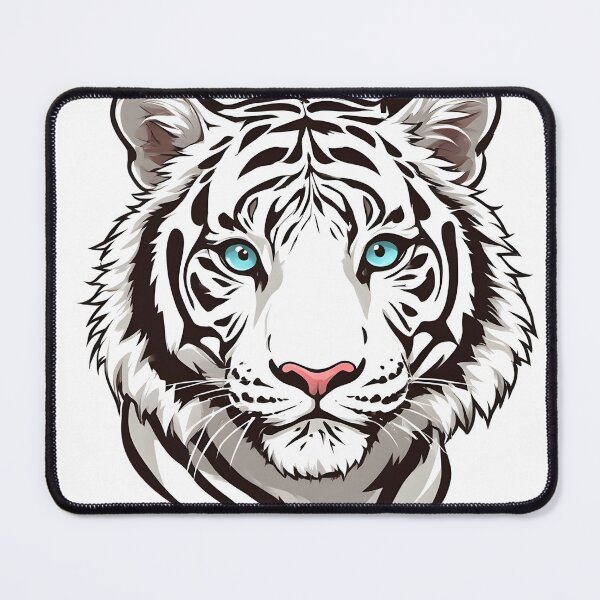 Item preview, White Tiger Face – Striking Blue Eyes Wildlife Illustration designed and sold by Karolina’s Cozy Creations.