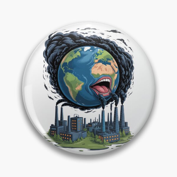 Item preview, The Earth is Choking Industrial Pollution Art designed and sold by Nuvoro Eco Awareness.