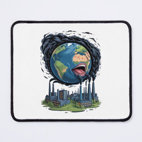 Item preview, The Earth is Choking Industrial Pollution Art designed and sold by Nuvoro Eco Awareness.