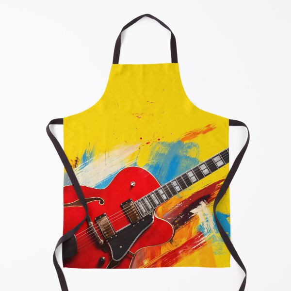 Item preview, Red semi hollow Jazz guitar painting artwork designed and sold by gut2000.