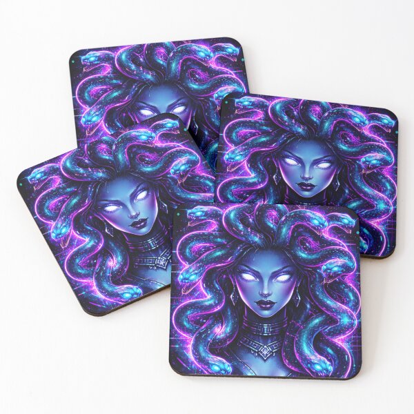 Item preview, Futuristic medusa in neon glow designed and sold by YawBruno.