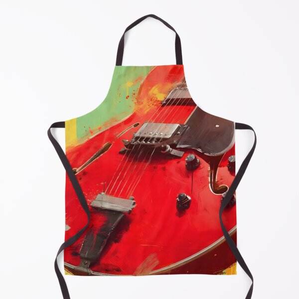 Item preview, Red semi hollow Jazz guitar painting artwork designed and sold by gut2000.