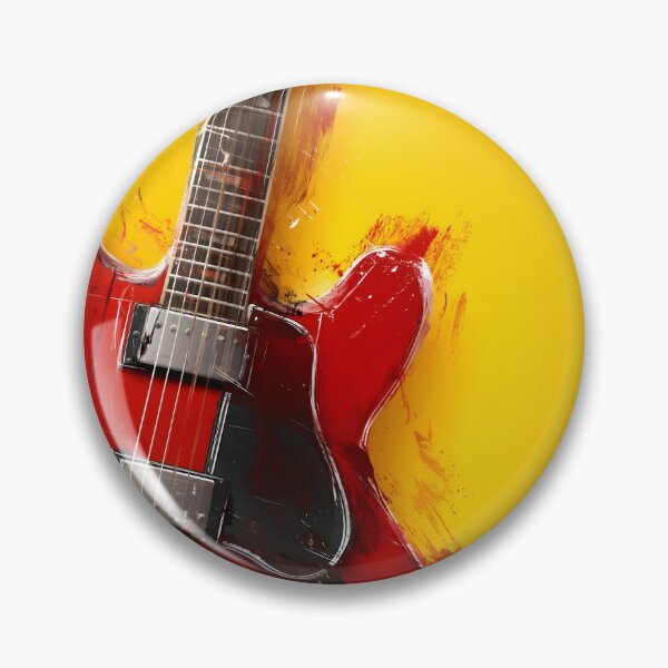Item preview, Red semi hollow Jazz guitar painting artwork designed and sold by gut2000.