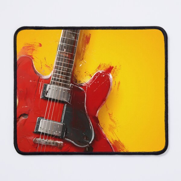 Item preview, Red semi hollow Jazz guitar painting artwork designed and sold by gut2000.