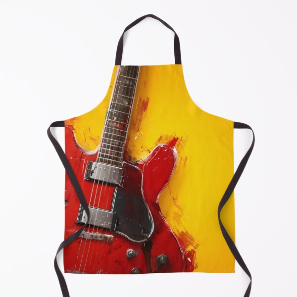 Item preview, Red semi hollow Jazz guitar painting artwork designed and sold by gut2000.