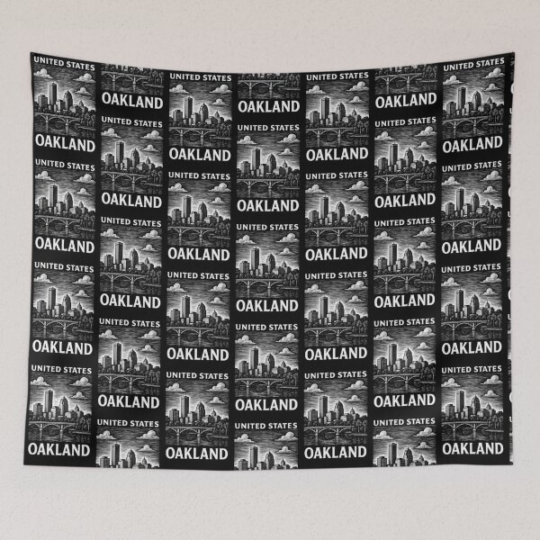 Item preview, Oakland USA Linocut Style  designed and sold by Thistle-TShop.