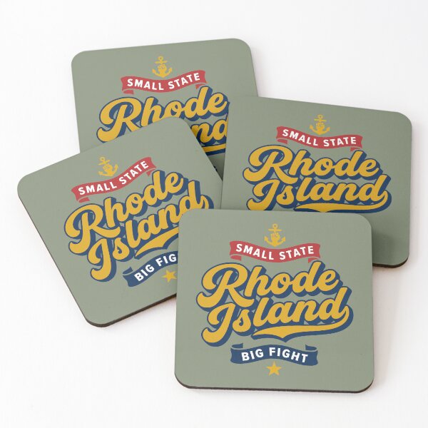 Item preview, Vintage Rhode Island Retro Script Poster Art Small State Big Fight designed and sold by Cozy-Old-Pub.