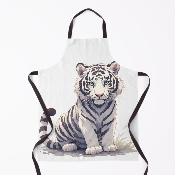 Item preview, Cute White Tiger Cub – Blue Eyes Kawaii Wildlife Illustration designed and sold by Karolina’s Cozy Creations.