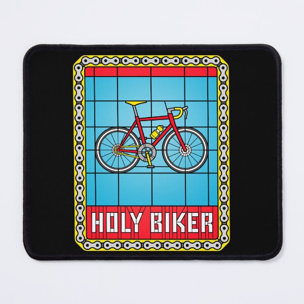 Item preview, Holy Biker Stained Glass Cycling Design designed and sold by Slam-Dunkan.