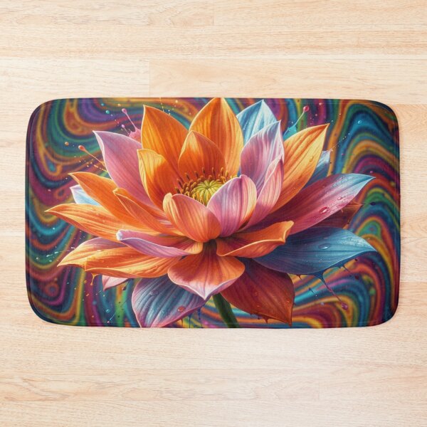 Item preview, Vibrant Mystic Flower with Colorful Petals and Surreal Dreamlike Background Art designed and sold by FotoworldEdel.