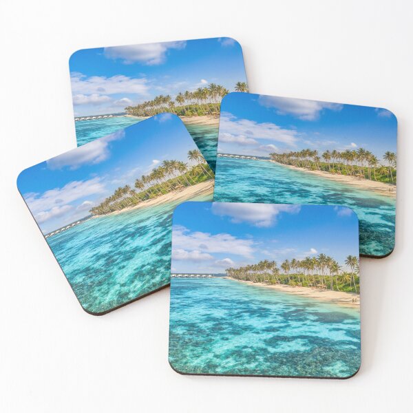 Item preview, Aerial Tropical Beach Turquoise Ocean Sand Texture Coastal Wall Art designed and sold by icemanphotos.