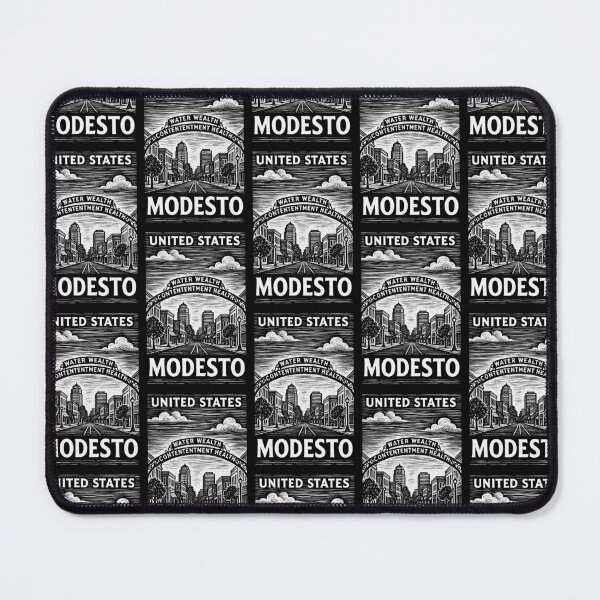 Item preview, Modesto USA Linocut Style  designed and sold by Thistle-TShop.