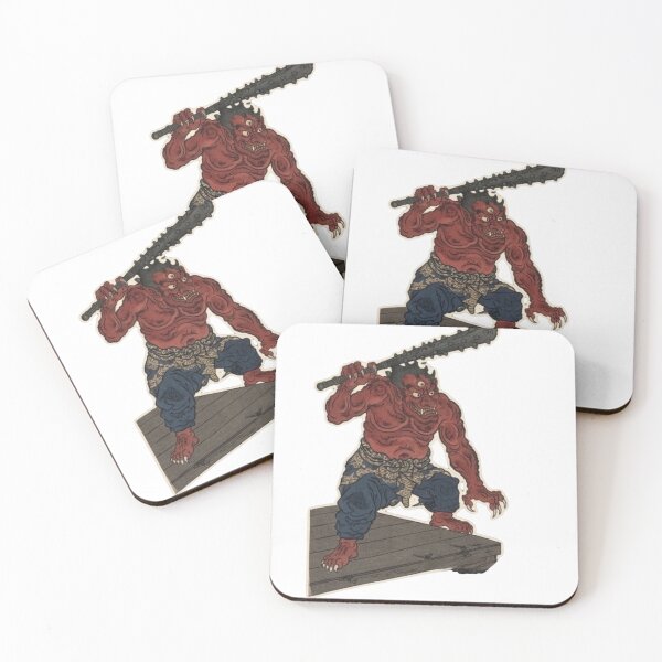 Item preview, Japanese Aka-Oni: Crimson Demon with Kanabo designed and sold by Kokeshidreams.