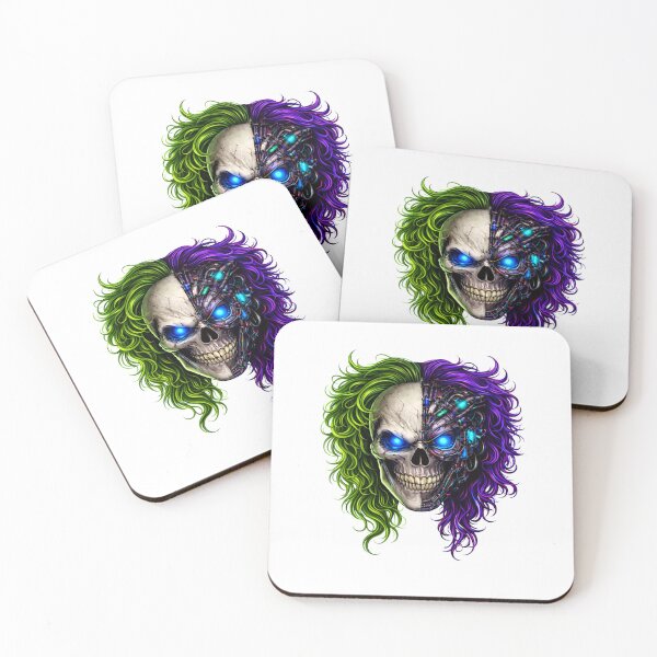 Item preview, Cyberpunk Skull – Split Neon Hair Green Purple Glitch Design designed and sold by UnglaublichGut.