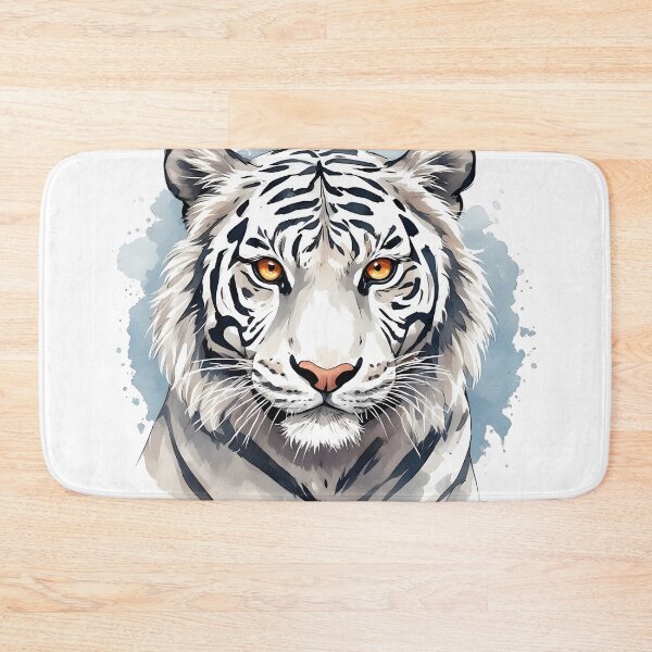 Item preview, White Tiger Portrait with Golden Eyes – Watercolor Wildlife Art designed and sold by Karolina’s Cozy Creations.