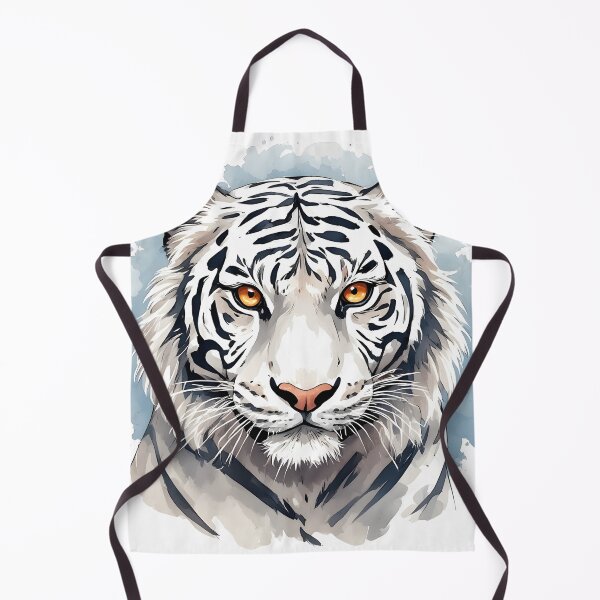 Item preview, White Tiger Portrait with Golden Eyes – Watercolor Wildlife Art designed and sold by Karolina’s Cozy Creations.