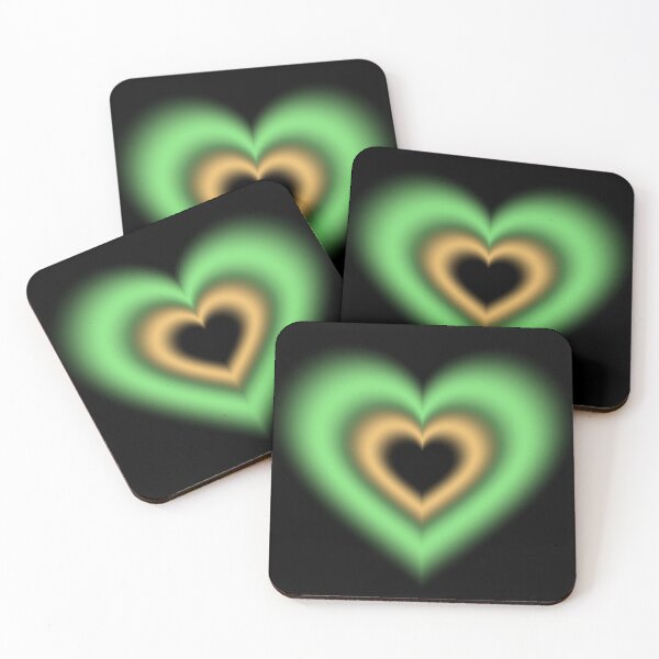 Item preview, Green and orange blurry hearts designed and sold by serenebookworm.