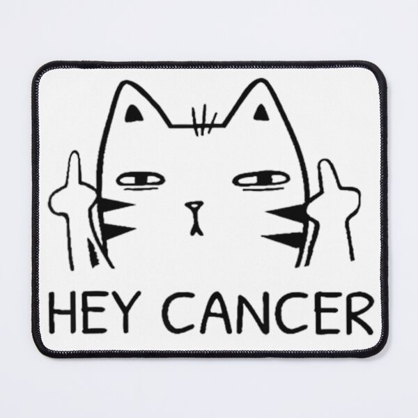 Item preview, Hey Cancer Middle Finger Fuck Cancer Cat Outline Sassy Awareness Art designed and sold by AllanKexiono.