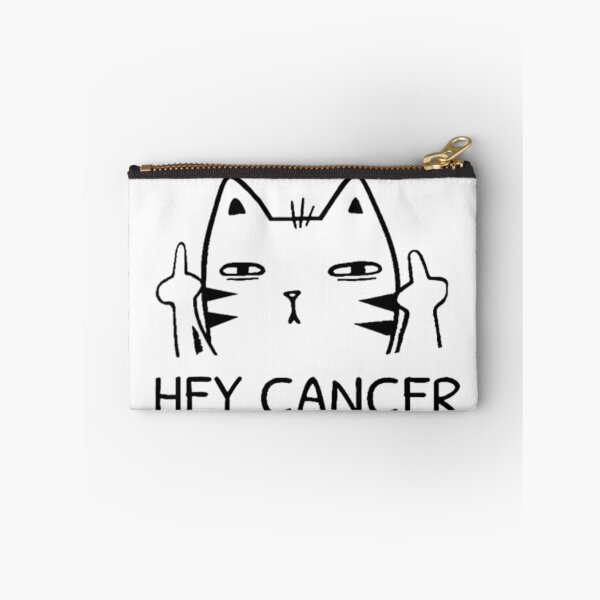 Item preview, Hey Cancer Middle Finger Fuck Cancer Cat Outline Sassy Awareness Art designed and sold by AllanKexiono.