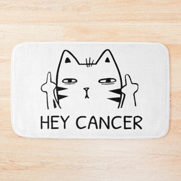 Item preview, Hey Cancer Middle Finger Fuck Cancer Cat Outline Sassy Awareness Art designed and sold by AllanKexiono.
