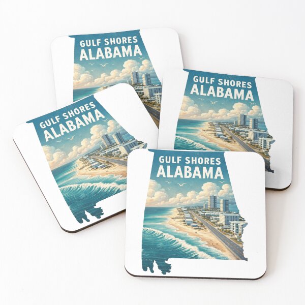 Item preview, Gulf Shores Alabama Retro Travel Art designed and sold by yunamaliskova.