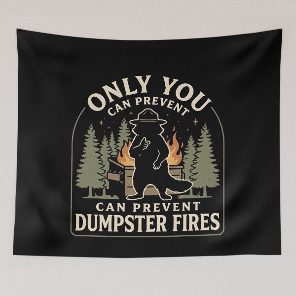 Item preview, Only You Can Prevent Shirt, Funny Raccoonshirt, Sarcastic Humor Tee, Dumpster Fire Raccoon designed and sold by THREE LITTLE BEANS.