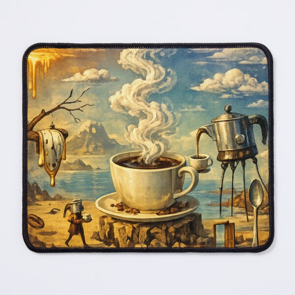 Item preview, National Coffee Day Surreal Dreamscape Vintage Art designed and sold by Magical Futuristic Explorer.