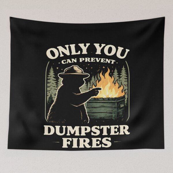 Item preview, Only You Can Prevent Shirt, Funny Raccoonshirt, Sarcastic Humor Tee, Dumpster Fire Raccoon designed and sold by THREE LITTLE BEANS.