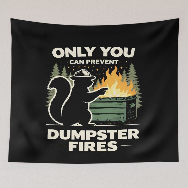 Item preview, Only You Can Prevent Shirt, Funny Raccoonshirt, Sarcastic Humor Tee, Dumpster Fire Raccoon designed and sold by THREE LITTLE BEANS.