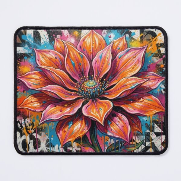 Item preview, Urban Mystic Flower with Vibrant Petals and Graffiti Inspired Abstract Background designed and sold by FotoworldEdel.