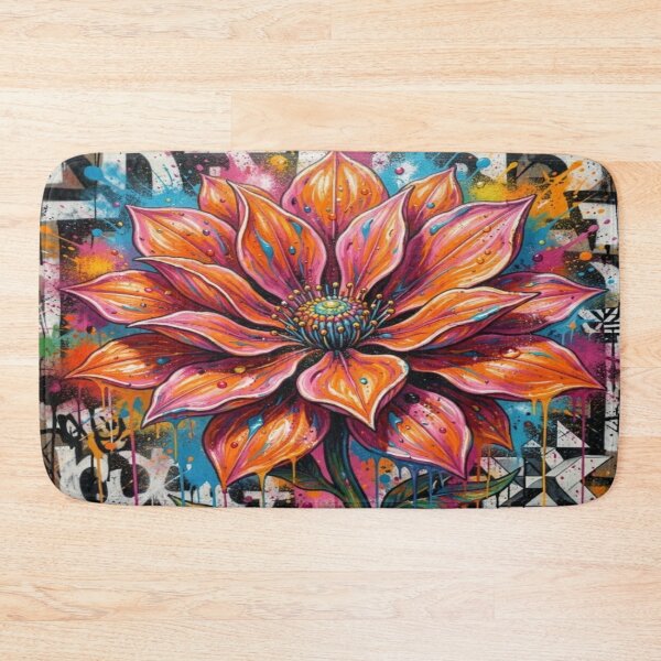 Item preview, Urban Mystic Flower with Vibrant Petals and Graffiti Inspired Abstract Background designed and sold by FotoworldEdel.