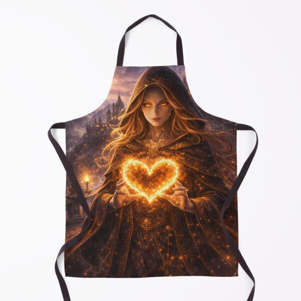 Item preview, Fire Sorceress Holding Magic Heart Fantasy Art designed and sold by KnitOfShadoF.