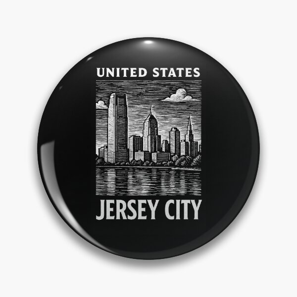 Item preview, Jersey City USA Linocut Style  designed and sold by Thistle-TShop.