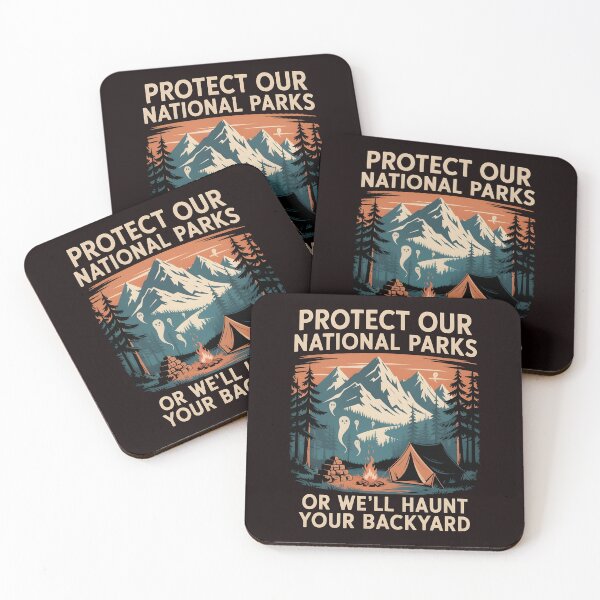 Item preview, Protect Our National Parks Or We'll Haunt Your Backyard – Spooky Hiking Camping Design designed and sold by Redgiant87x.
