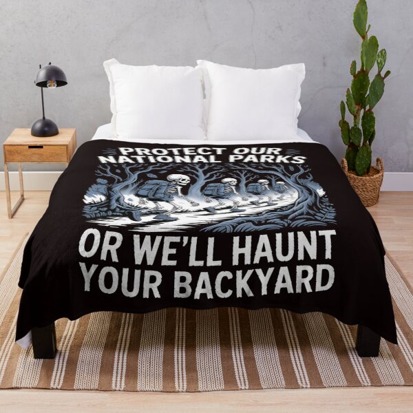Item preview, Protect Our National Parks Or We'll Haunt Your Backyard – Weirdcore Spooky Nature Quote designed and sold by Redgiant87x.