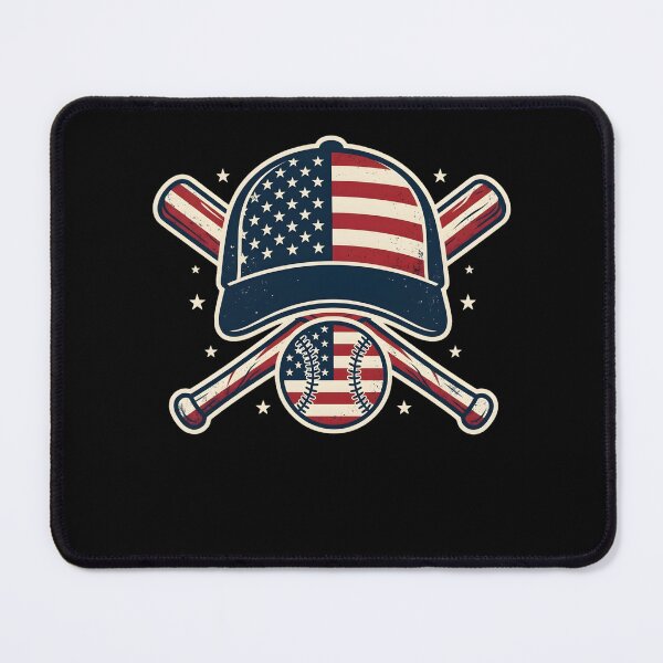 Item preview, Baseball American Flag Lax Cap & Bat Sports 4th of July designed and sold by THREE LITTLE BEANS.